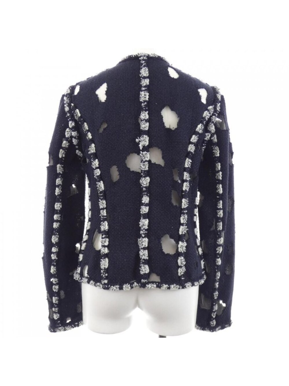 Chanel Collarless Jacket Navy - Picture 2 of 6